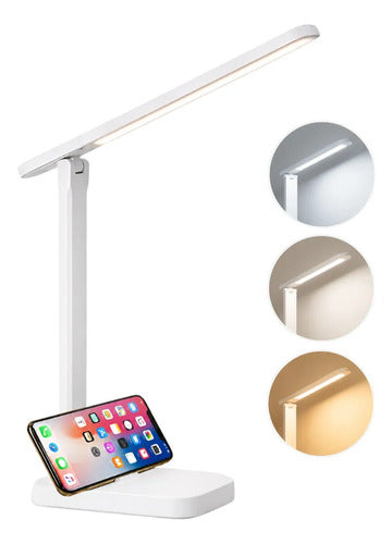 Lampara Velador Led Escritorio Touch Inalambrico 3 Tonos Blanco