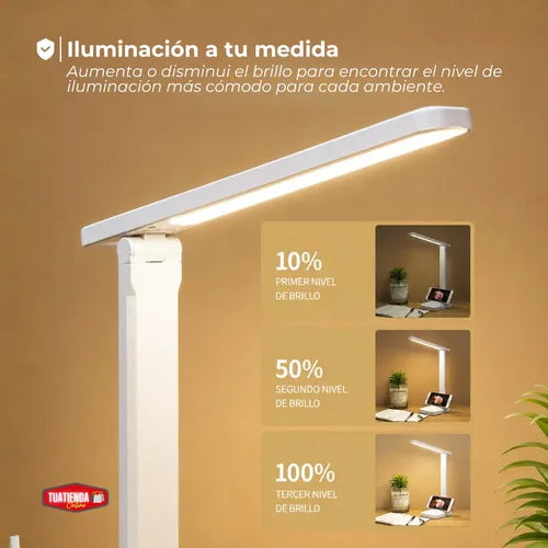 Lampara Velador Led Escritorio Touch Inalambrico 3 Tonos Blanco