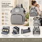 Mochila Maternal Multifunción con Cuna Cambiador y Bolsillos Térmicos – Gris
