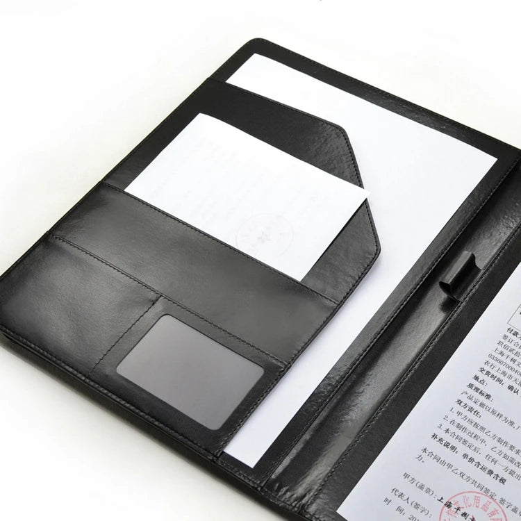 Premium A4 Business Portfolio Folder – PU Leather Clipboard, Document Organizer & Conference Padfolio for Office, Meetings & Interviews