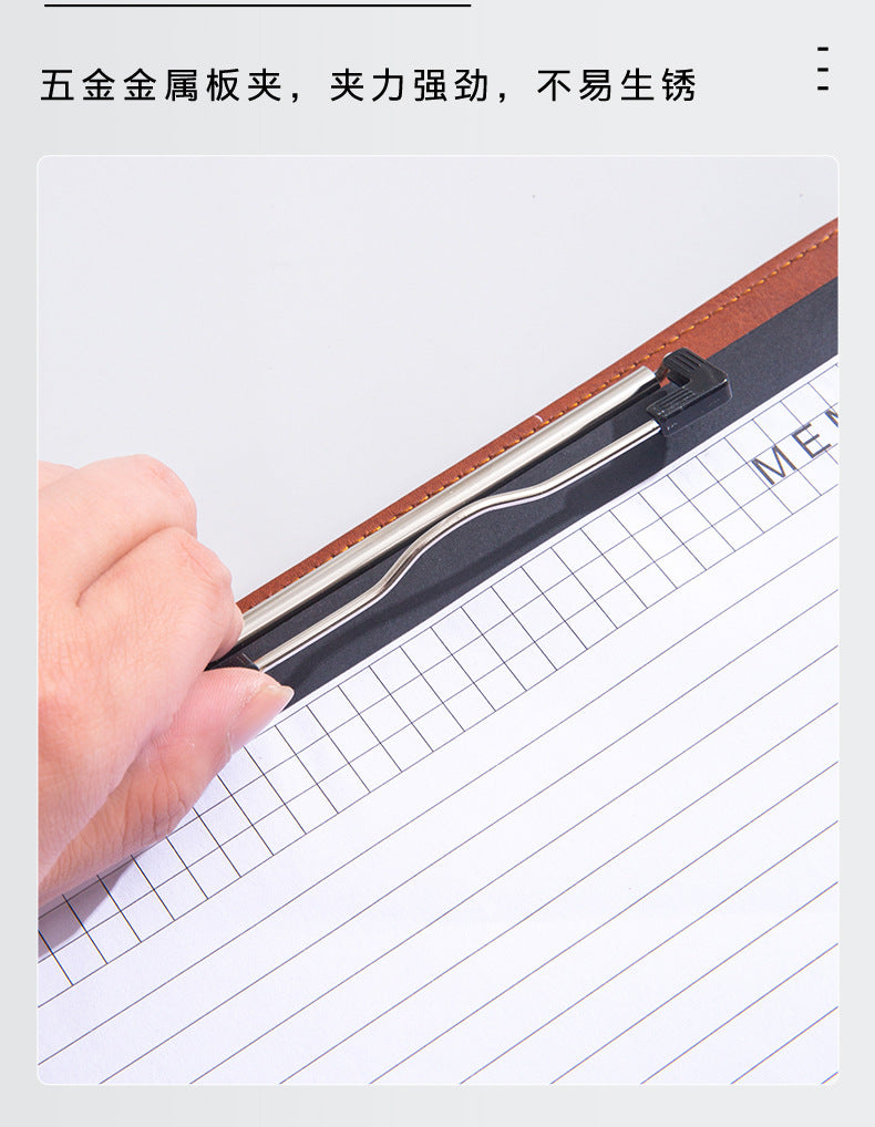 A4 Folder Magnetic Multifunctional Folder Leather Manager Folder Business Sales Negotiation Contract Folder Custom Logo
