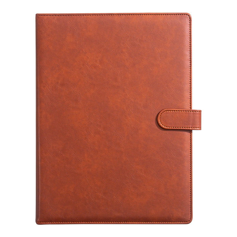 A4 Folder Magnetic Multifunctional Folder Leather Manager Folder Business Sales Negotiation Contract Folder Custom Logo