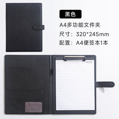 A4 Folder Magnetic Multifunctional Folder Leather Manager Folder Business Sales Negotiation Contract Folder Custom Logo