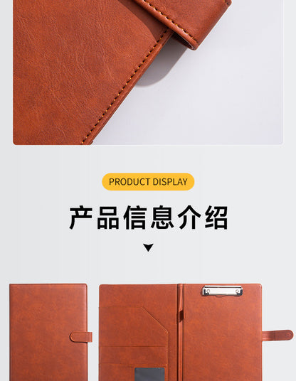 A4 Folder Magnetic Multifunctional Folder Leather Manager Folder Business Sales Negotiation Contract Folder Custom Logo