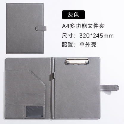 A4 Folder Magnetic Multifunctional Folder Leather Manager Folder Business Sales Negotiation Contract Folder Custom Logo