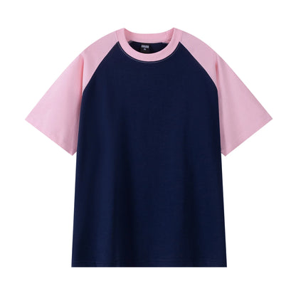 Oversize Men's T-Shirt Heavy 240g Pure Cotton Short-Sleeved Men T-Shirt Casual Loose Tops Tees Contrasting Color Man T Shirt