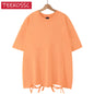 American Style Retro Heavyweight Solid Color Short Sleeved T-shirt Men Women Summer Street Trendy Washed Old Oversized Clothes