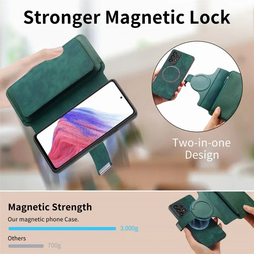 2 in 1 Detachable Wallet Case for Samsung Galaxy S24 Ultra S21 S23 FE S22 Plus A55 A54 A53 A52S A35 A34 A33 A25 A15 A14 5G A05