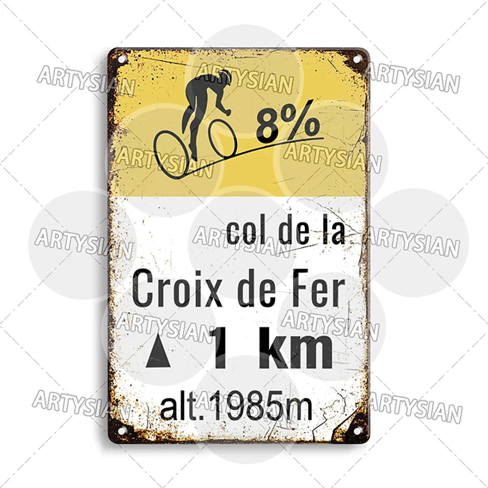 Tour de France Metal Sign – Vintage Cycling Wall Plaque, Bicycle Decor for Home, Garage & Man Cave