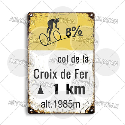 Tour de France Metal Sign – Vintage Cycling Wall Plaque, Bicycle Decor for Home, Garage & Man Cave