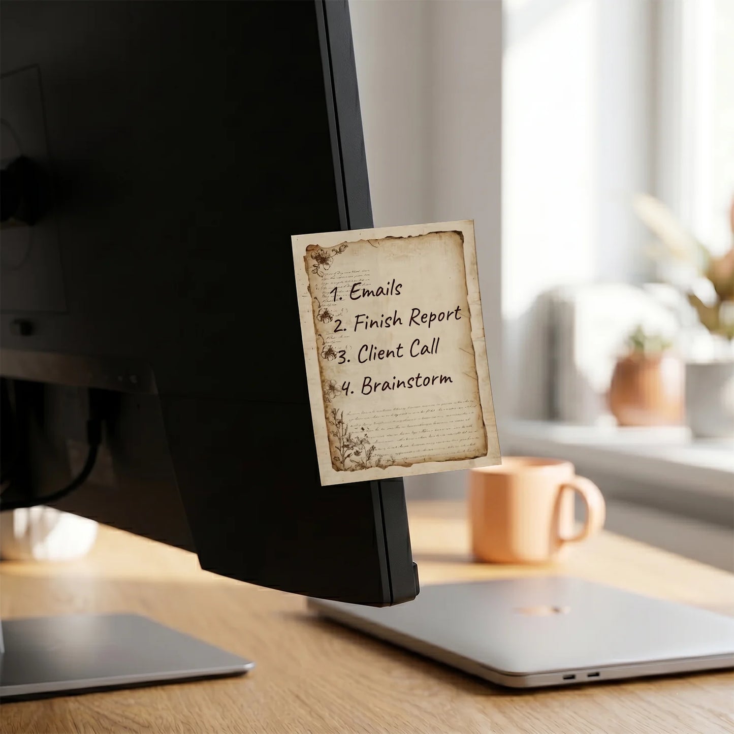 2 pcs Vintage Style Sticky Notes, 100 Sheets Total, 100 x 70 mm / 3.93 x 2.75 Inch, Self-Adhesive Reminder Notes for Office