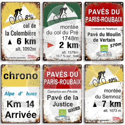 Tour de France Metal Sign – Vintage Cycling Wall Plaque, Bicycle Decor for Home, Garage & Man Cave