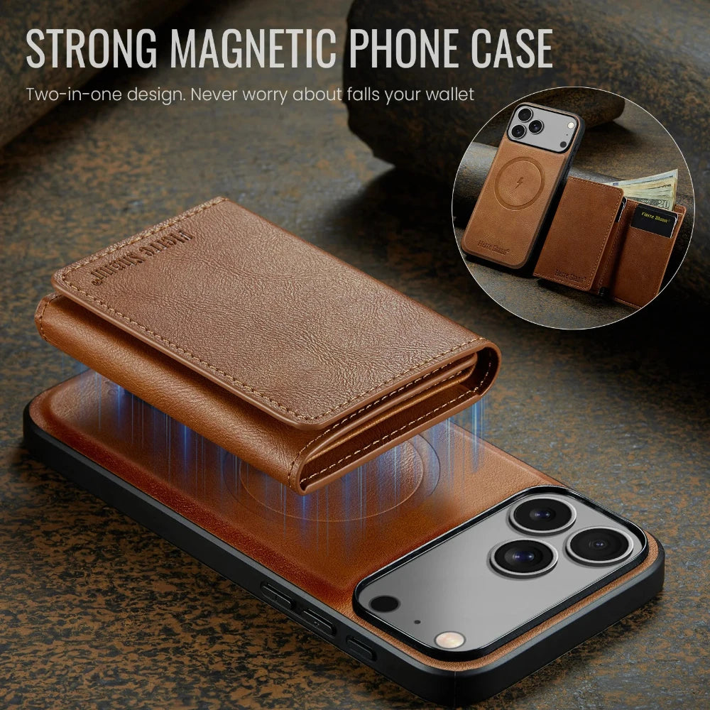 Premium Leather Phone Case with Magnetic Detachable Card Holder Wallet for iPhone

Protect your iPhone in style with this Premium Leather Phone Case featuring a magnetic detachable wallet. Designed for everyday convenience, i