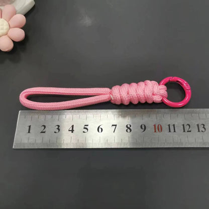12cm Paracord Braided Woven Keychain Wrist Rope Phone case Anti-lost Rope Strap Key Ring Tactical Survival Tool Backpack Buckle
