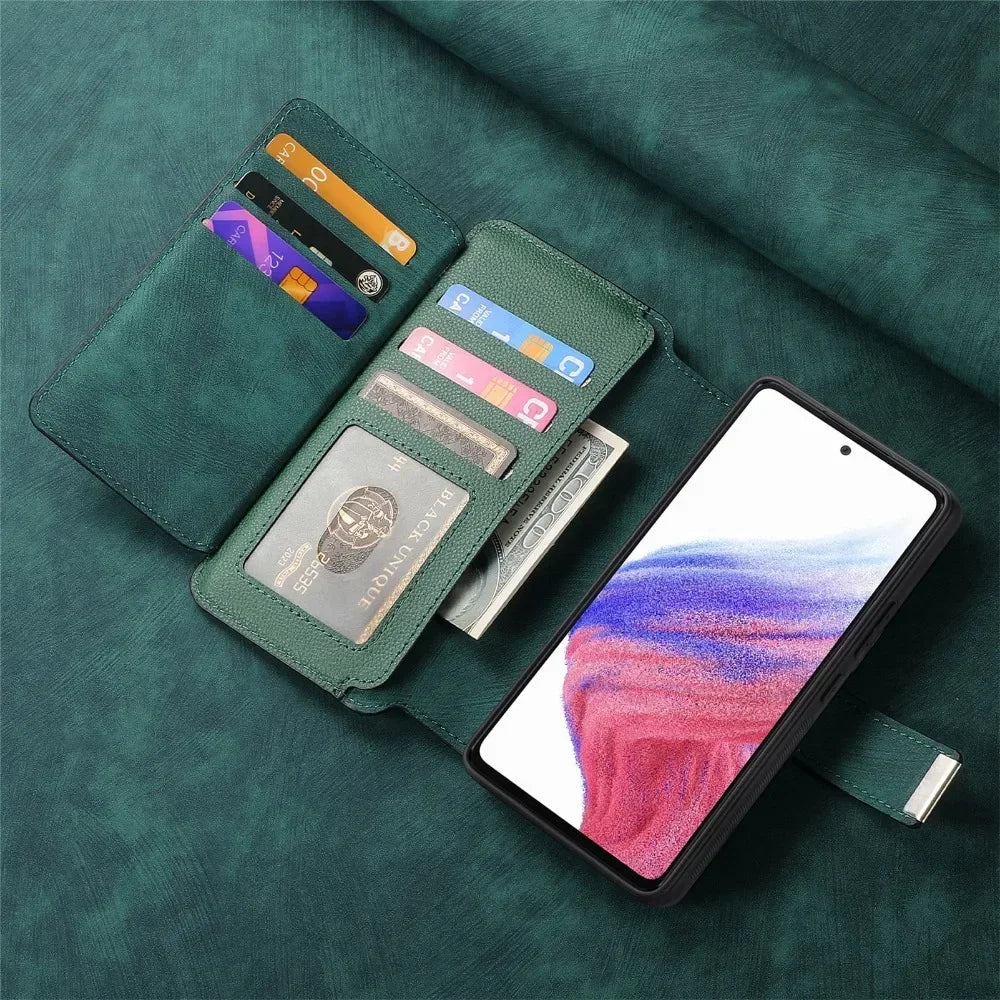 2 in 1 Detachable Wallet Case for Samsung Galaxy S24 Ultra S21 S23 FE S22 Plus A55 A54 A53 A52S A35 A34 A33 A25 A15 A14 5G A05