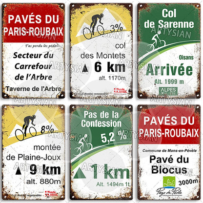 Tour de France Metal Sign – Vintage Cycling Wall Plaque, Bicycle Decor for Home, Garage & Man Cave