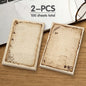 2 pcs Vintage Style Sticky Notes, 100 Sheets Total, 100 x 70 mm / 3.93 x 2.75 Inch, Self-Adhesive Reminder Notes for Office