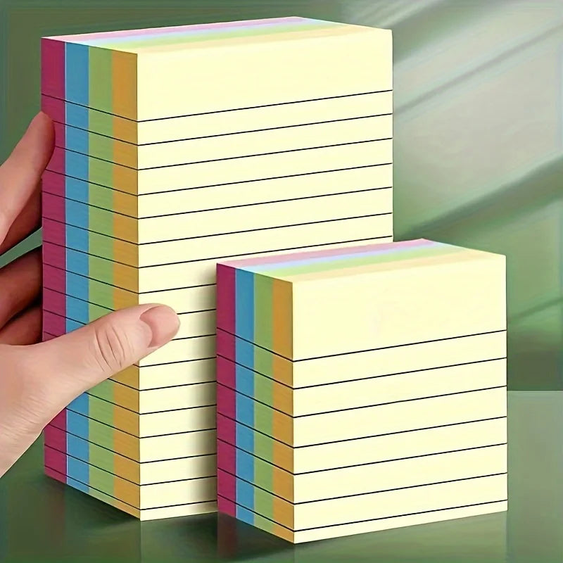 200sheets Line Sticky Notes 4 Colors Portable Student Note Marker Writing Sticky Notes, Self-Adhesive Easy To Apply Notepad Offi