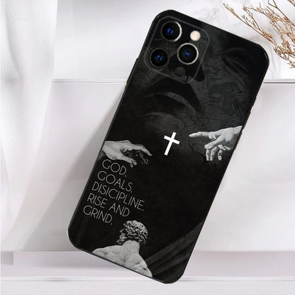 Verse Christian Jesus Bible Phone Case For iPhone 16,15,14,13,12,11 Plus,Pro Max,XS,X,XR,SE,Mini,8,7 Soft Silicone Black Cover