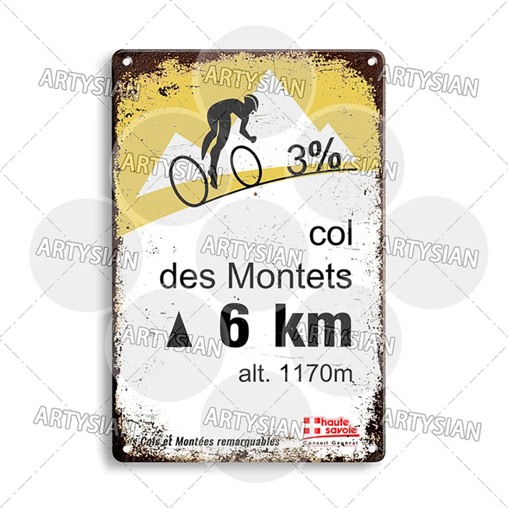 Tour de France Metal Sign – Vintage Cycling Wall Plaque, Bicycle Decor for Home, Garage & Man Cave