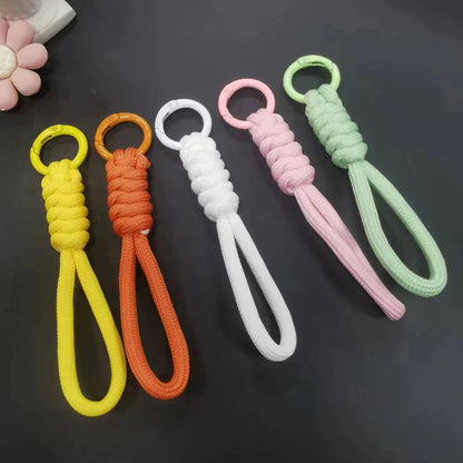 12cm Paracord Braided Woven Keychain Wrist Rope Phone case Anti-lost Rope Strap Key Ring Tactical Survival Tool Backpack Buckle