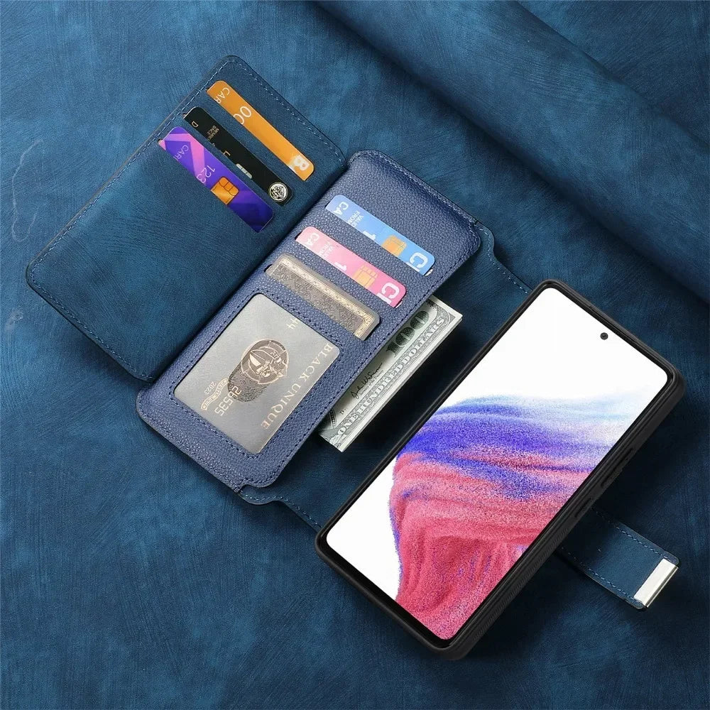 2 in 1 Detachable Wallet Case for Samsung Galaxy S24 Ultra S21 S23 FE S22 Plus A55 A54 A53 A52S A35 A34 A33 A25 A15 A14 5G A05