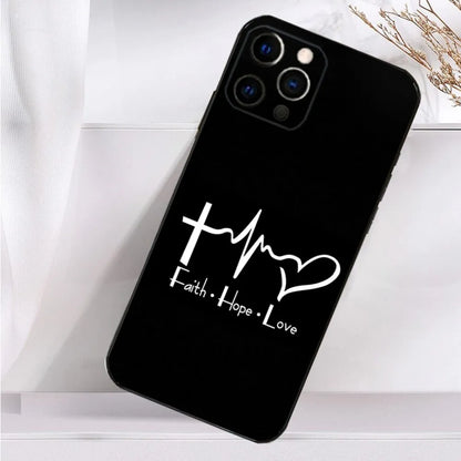 Verse Christian Jesus Bible Phone Case For iPhone 16,15,14,13,12,11 Plus,Pro Max,XS,X,XR,SE,Mini,8,7 Soft Silicone Black Cover