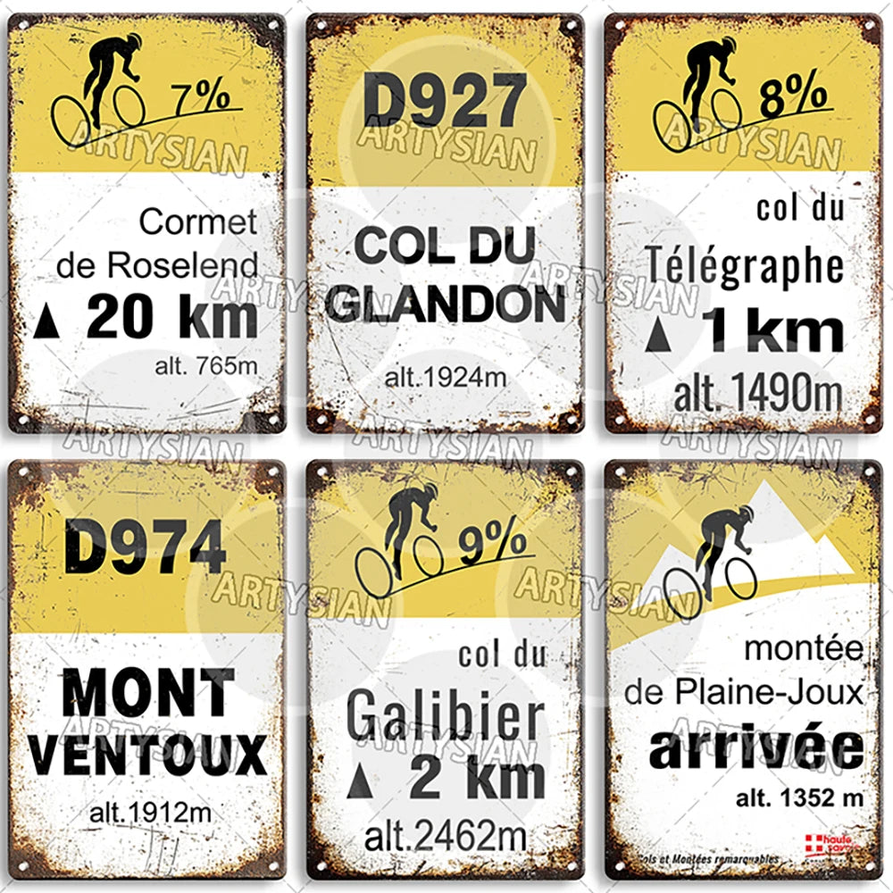 Tour de France Metal Sign – Vintage Cycling Wall Plaque, Bicycle Decor for Home, Garage & Man Cave