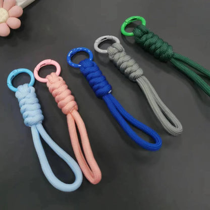 12cm Paracord Braided Woven Keychain Wrist Rope Phone case Anti-lost Rope Strap Key Ring Tactical Survival Tool Backpack Buckle
