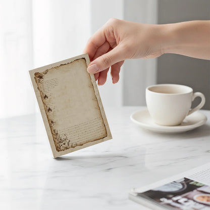 2 pcs Vintage Style Sticky Notes, 100 Sheets Total, 100 x 70 mm / 3.93 x 2.75 Inch, Self-Adhesive Reminder Notes for Office