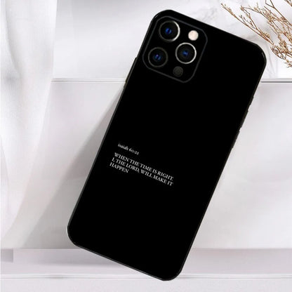 Verse Christian Jesus Bible Phone Case For iPhone 16,15,14,13,12,11 Plus,Pro Max,XS,X,XR,SE,Mini,8,7 Soft Silicone Black Cover