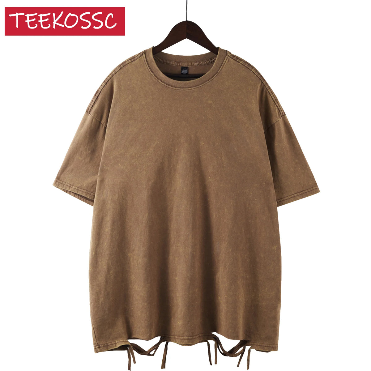 American Style Retro Heavyweight Solid Color Short Sleeved T-shirt Men Women Summer Street Trendy Washed Old Oversized Clothes