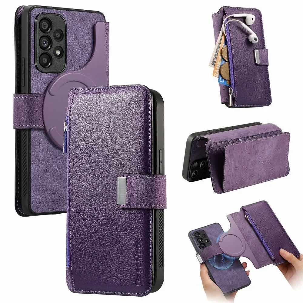 2 in 1 Detachable Wallet Case for Samsung Galaxy S24 Ultra S21 S23 FE S22 Plus A55 A54 A53 A52S A35 A34 A33 A25 A15 A14 5G A05