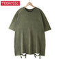 American Style Retro Heavyweight Solid Color Short Sleeved T-shirt Men Women Summer Street Trendy Washed Old Oversized Clothes