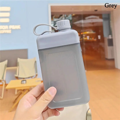 450ML Travel Reusable BPA Free Juice Cup Drink Bottle Flat Water Bottle Plastic