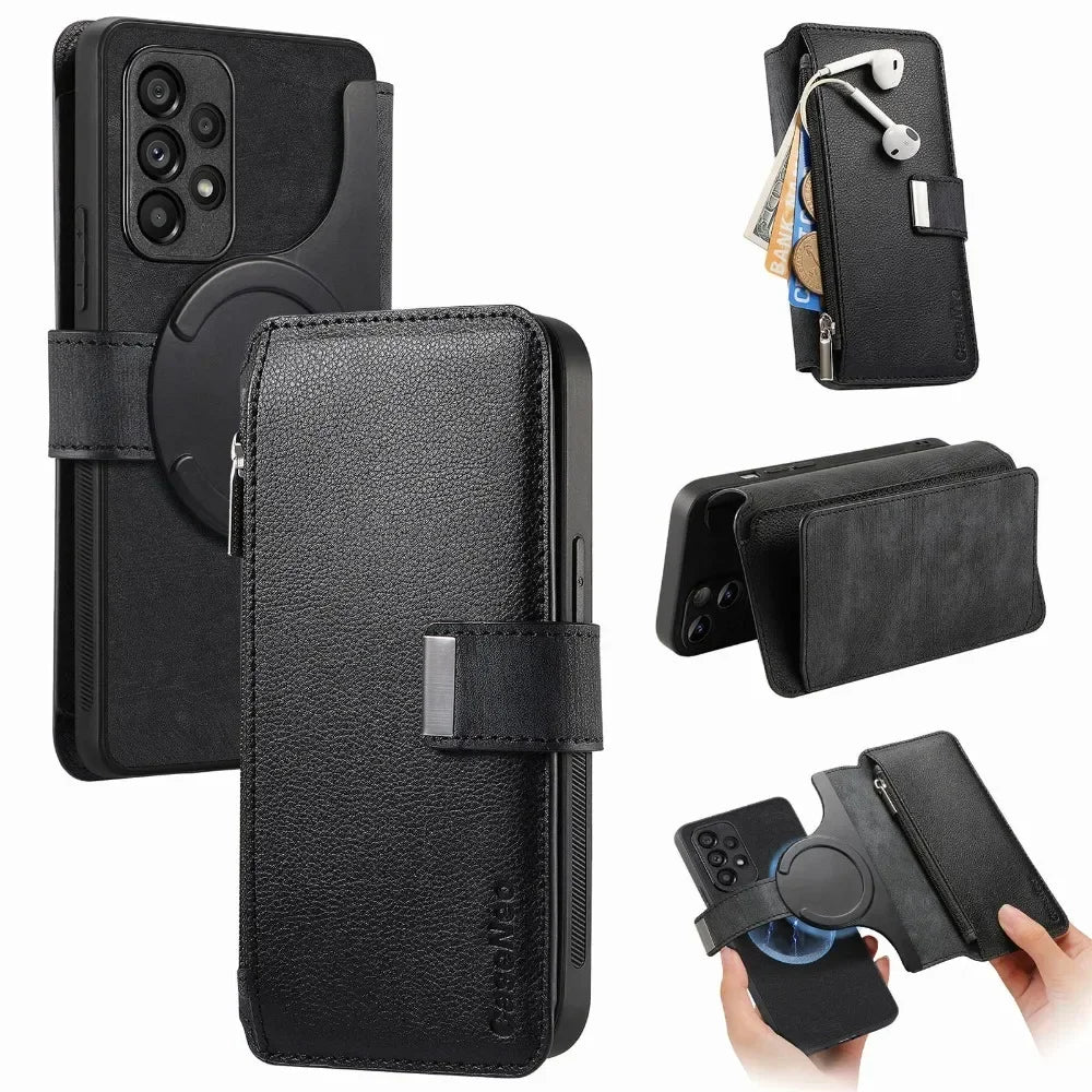 2 in 1 Detachable Wallet Case for Samsung Galaxy S24 Ultra S21 S23 FE S22 Plus A55 A54 A53 A52S A35 A34 A33 A25 A15 A14 5G A05