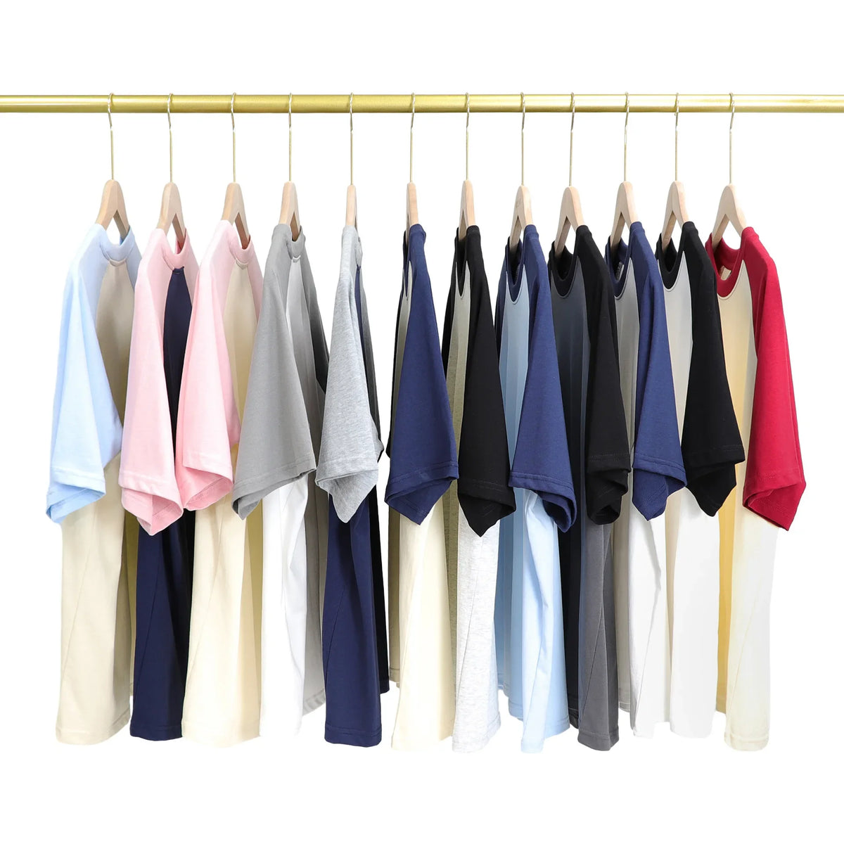 Oversize Men's T-Shirt Heavy 240g Pure Cotton Short-Sleeved Men T-Shirt Casual Loose Tops Tees Contrasting Color Man T Shirt