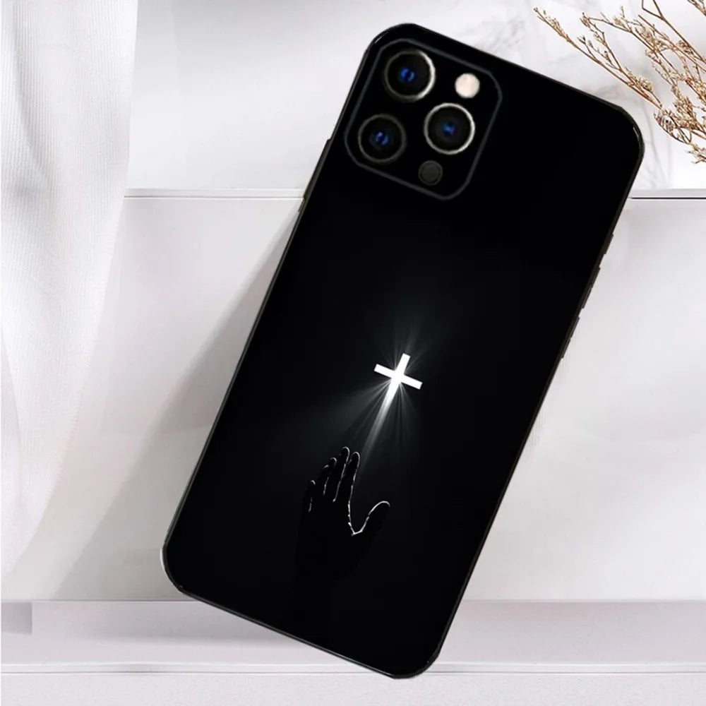 Verse Christian Jesus Bible Phone Case For iPhone 16,15,14,13,12,11 Plus,Pro Max,XS,X,XR,SE,Mini,8,7 Soft Silicone Black Cover