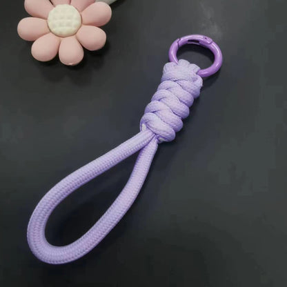 12cm Paracord Braided Woven Keychain Wrist Rope Phone case Anti-lost Rope Strap Key Ring Tactical Survival Tool Backpack Buckle