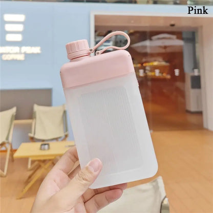 450ML Travel Reusable BPA Free Juice Cup Drink Bottle Flat Water Bottle Plastic