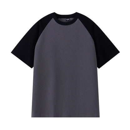 Oversize Men's T-Shirt Heavy 240g Pure Cotton Short-Sleeved Men T-Shirt Casual Loose Tops Tees Contrasting Color Man T Shirt