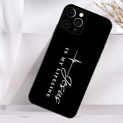 Verse Christian Jesus Bible Phone Case For iPhone 16,15,14,13,12,11 Plus,Pro Max,XS,X,XR,SE,Mini,8,7 Soft Silicone Black Cover