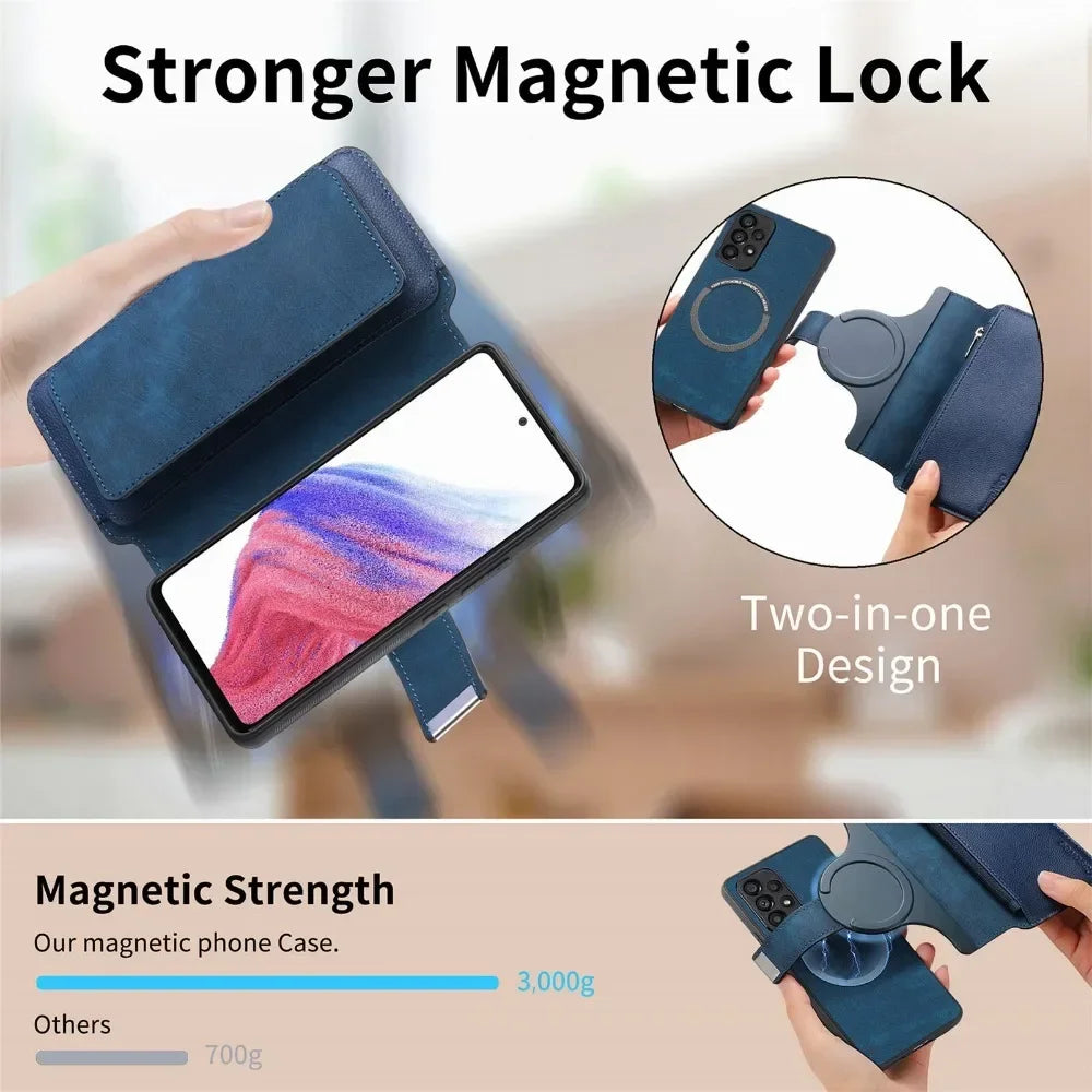 2 in 1 Detachable Wallet Case for Samsung Galaxy S24 Ultra S21 S23 FE S22 Plus A55 A54 A53 A52S A35 A34 A33 A25 A15 A14 5G A05