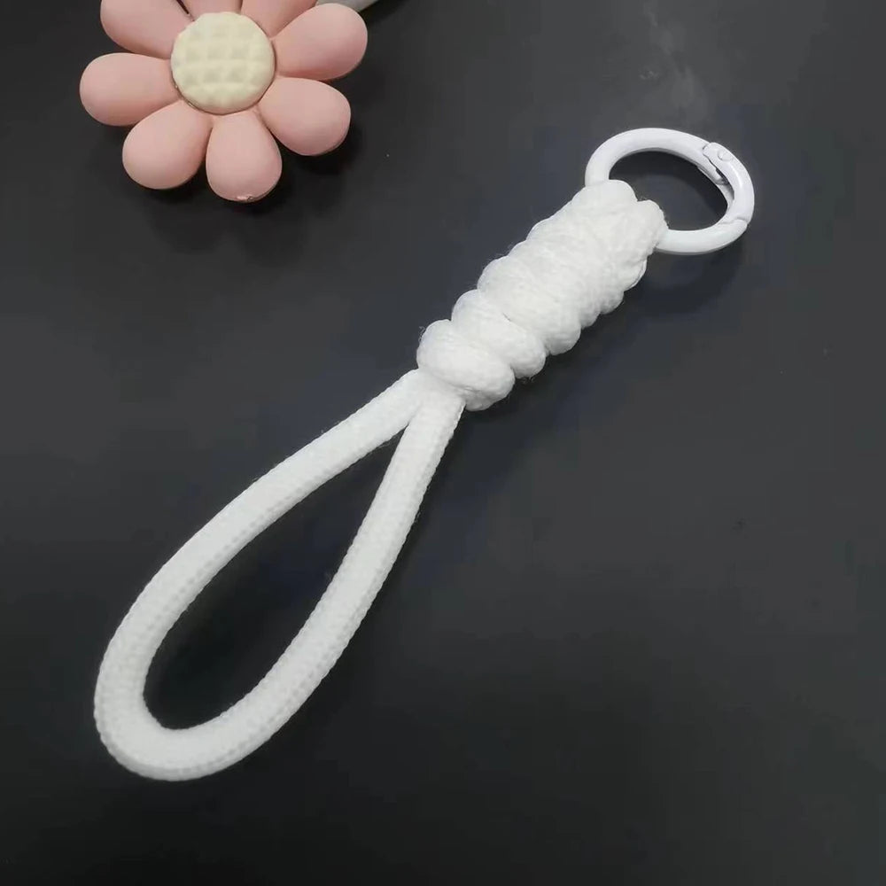 12cm Paracord Braided Woven Keychain Wrist Rope Phone case Anti-lost Rope Strap Key Ring Tactical Survival Tool Backpack Buckle