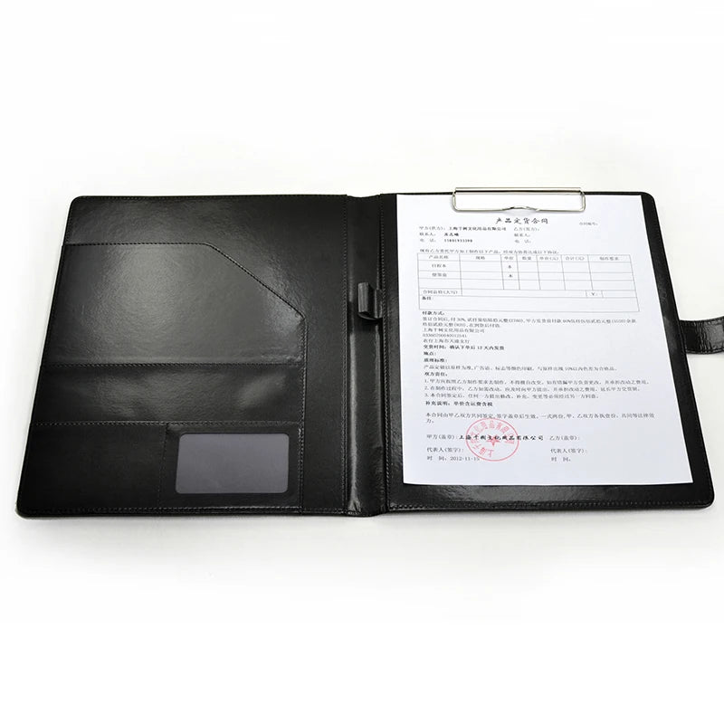 Premium A4 Business Portfolio Folder – PU Leather Clipboard, Document Organizer & Conference Padfolio for Office, Meetings & Interviews